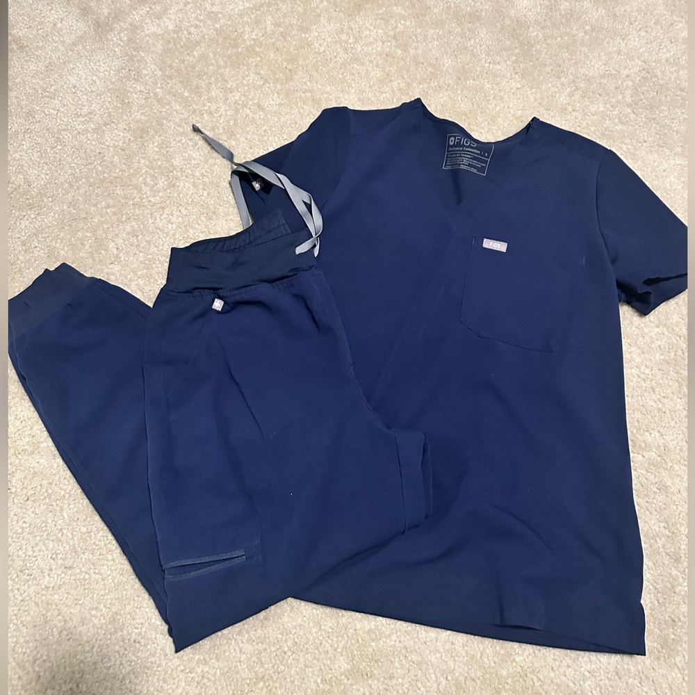 Figs Scrub Set Navy Blue Small Top Small Petite Bottoms Like New Scrubs!
